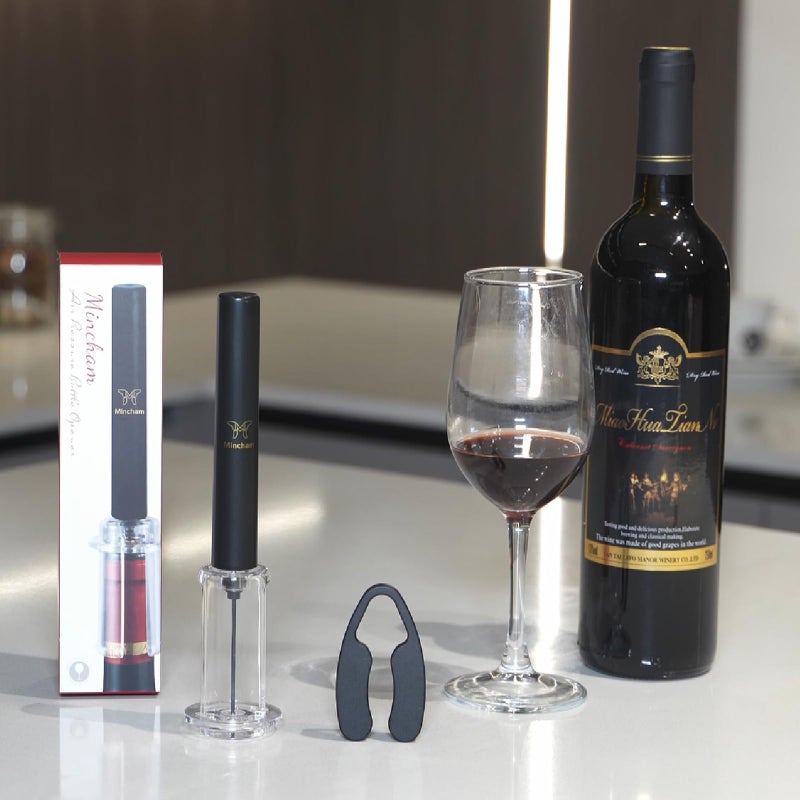 Mincham Wine Opener, Air Pressure Pump Corkscrew Wine Bottle Opener with Foil Cutter, Gifts to Wine Lovers - Image 2